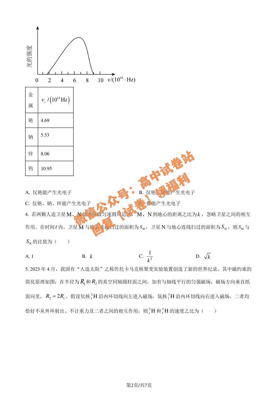 物理-2024届九省联考（河南）原卷版.pdf_第2页