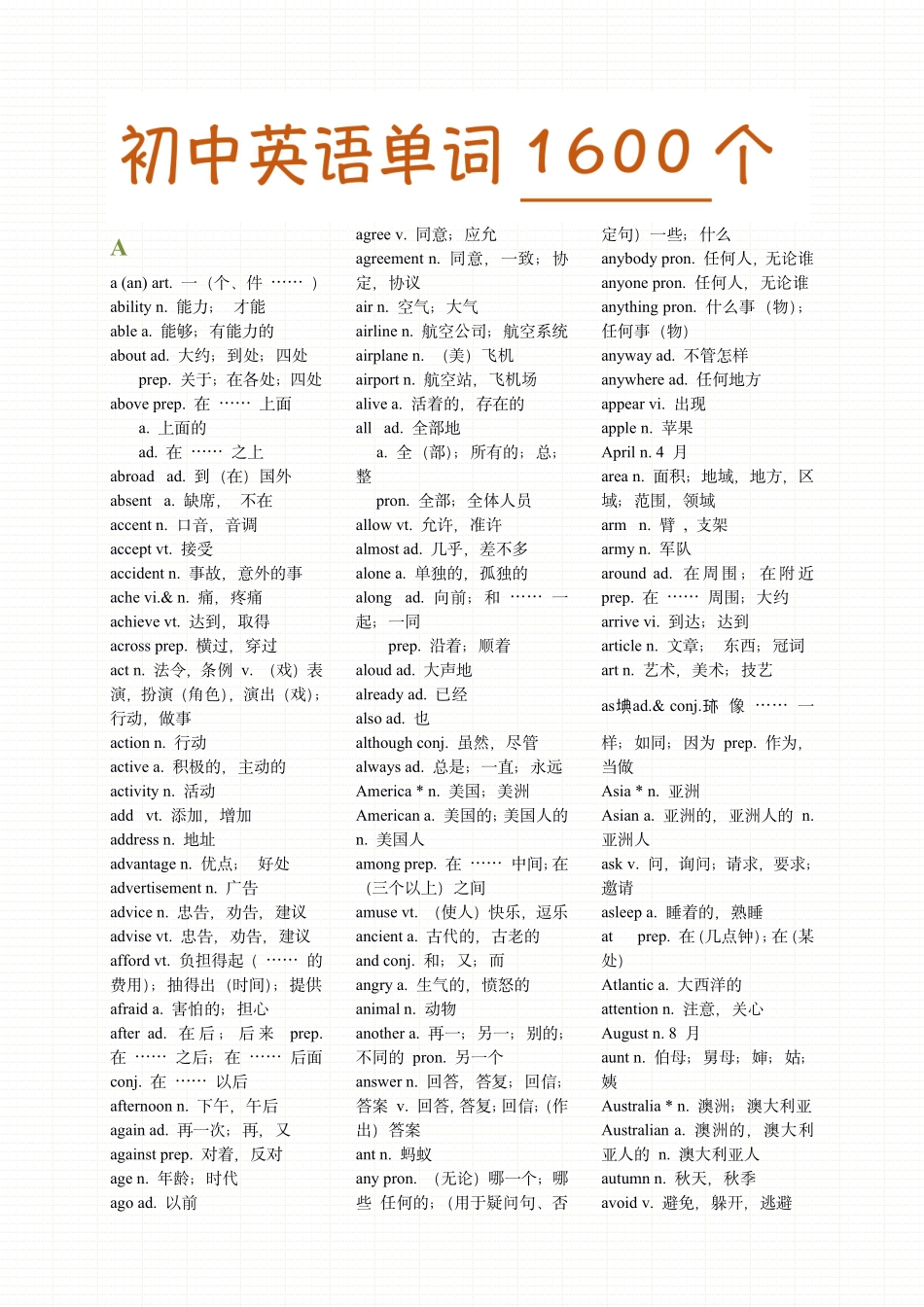 中考英语必备1600个词汇 (1).pdf_第1页