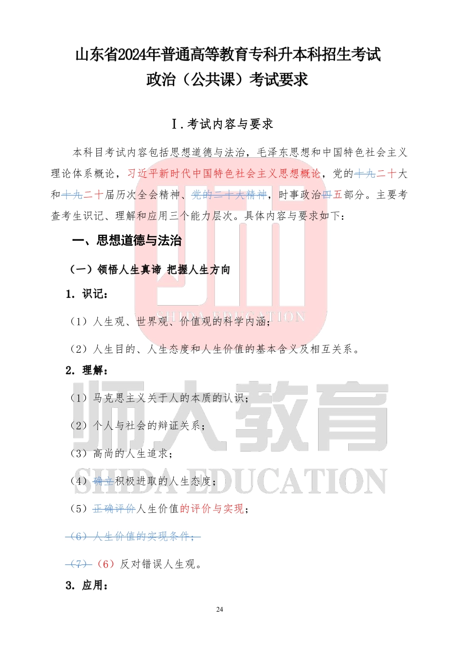 【师大专升本】2024年山东专升本考试大纲对比.pdf_第3页