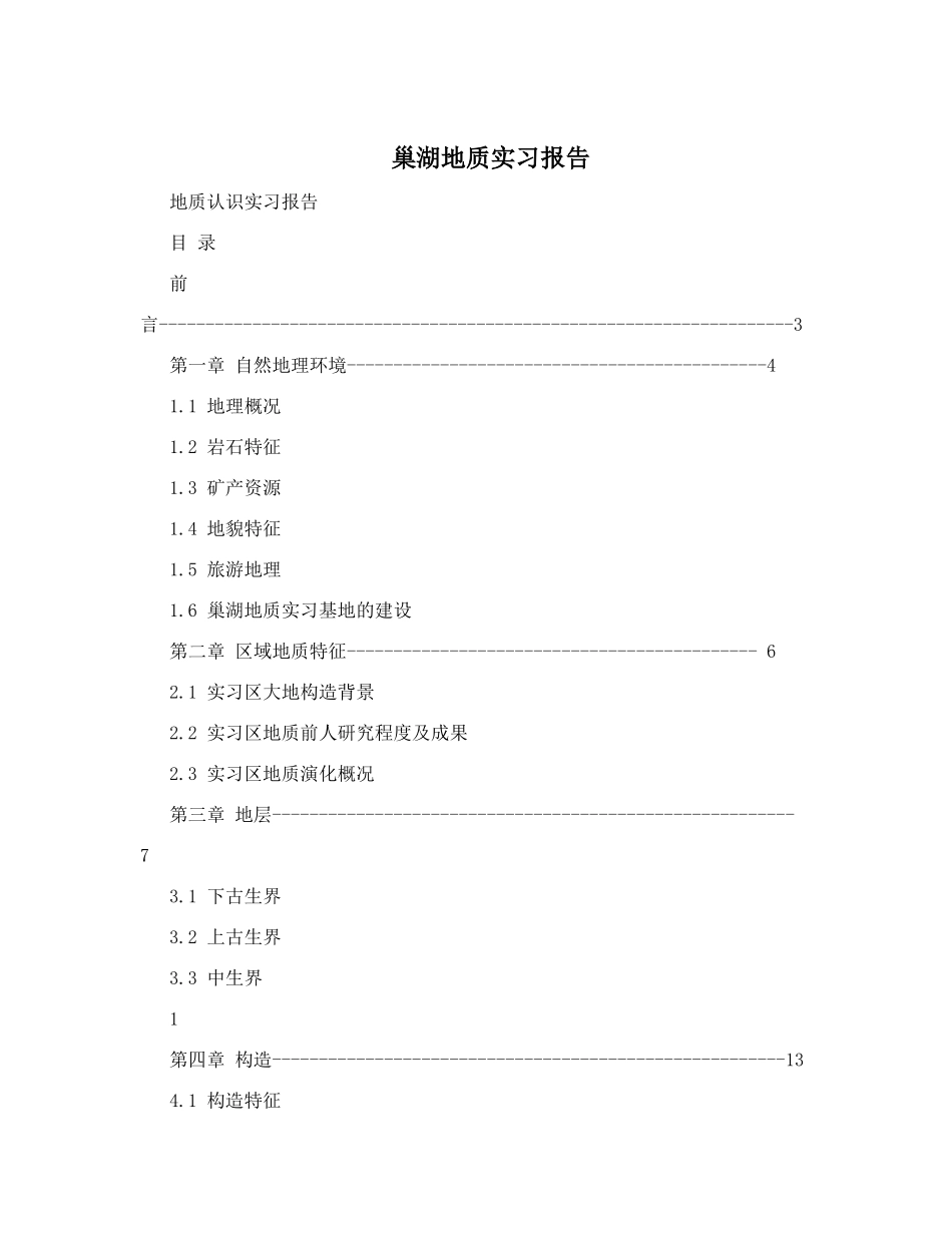 巢湖地质实习报告.doc_第1页