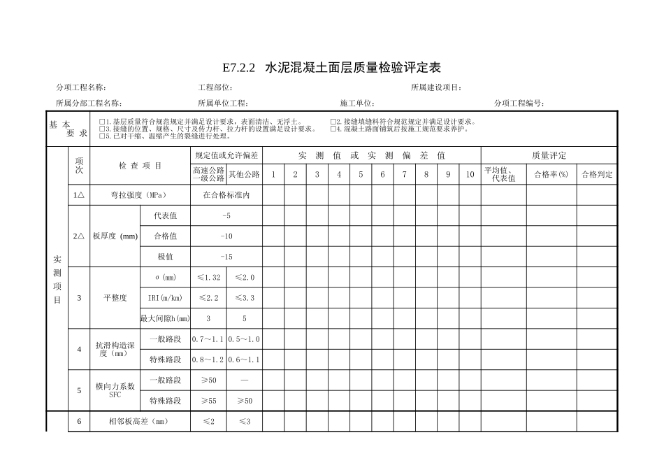 07 路面工程质量检验评定表.xls_第2页