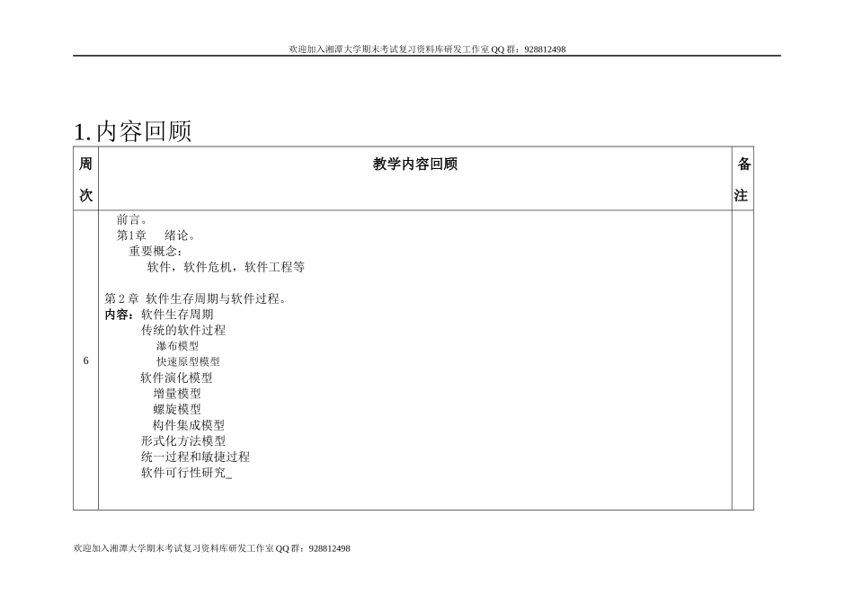 软件工程总复习 欢迎加入湘潭大学期末考试复习资料库研发工作室.docx_第2页