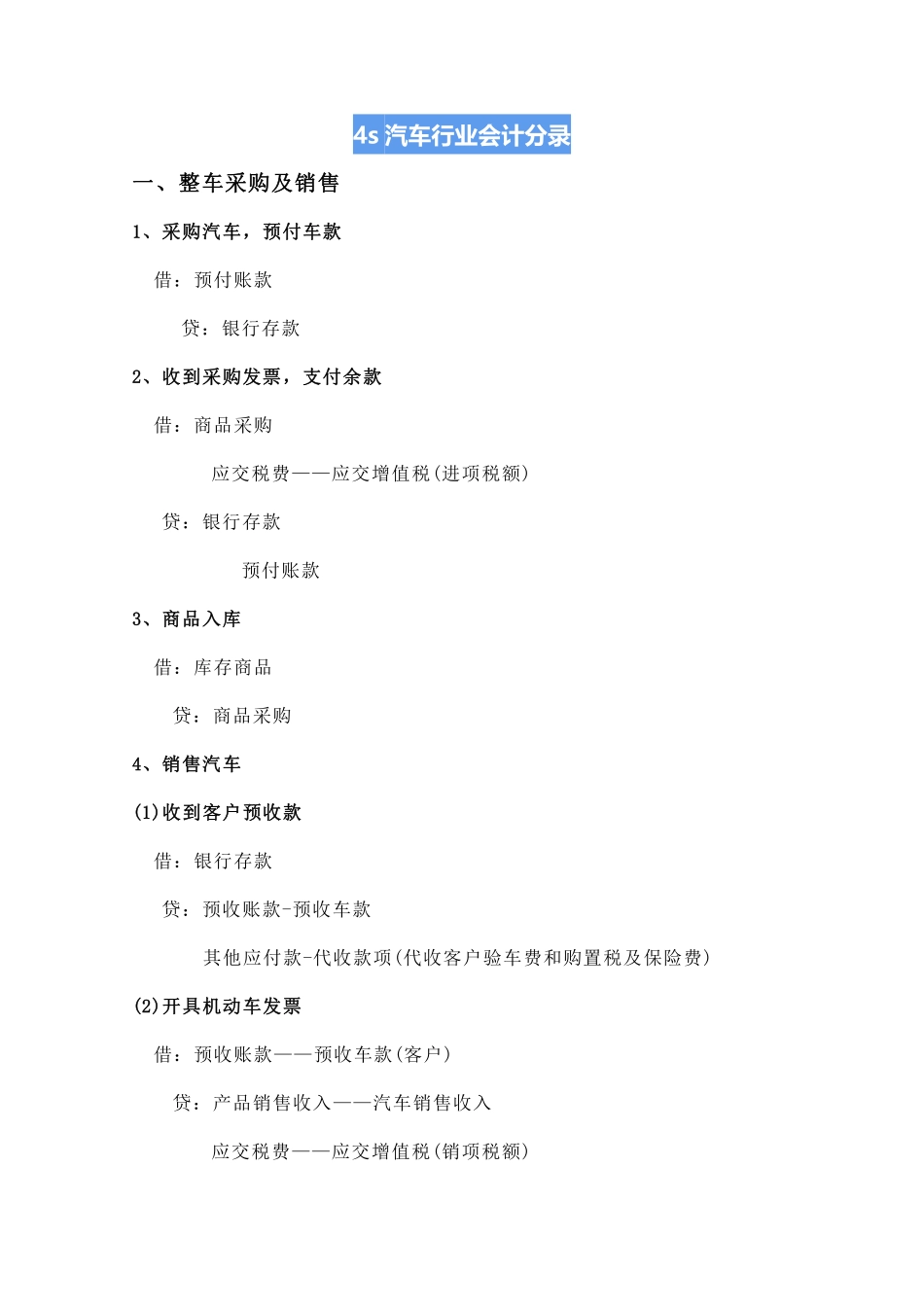 4s汽车行业会计分录.pdf_第1页