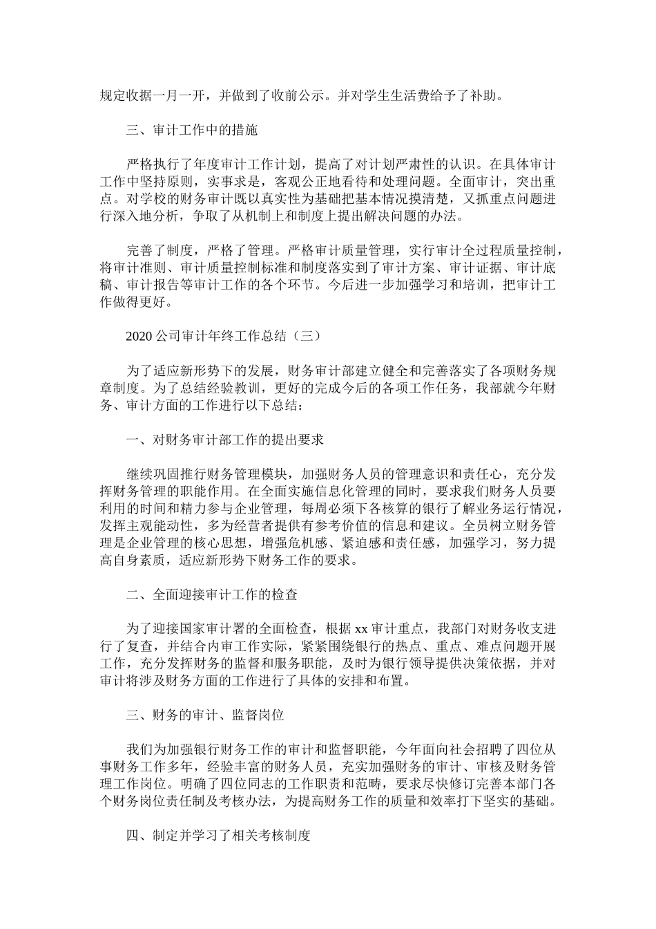 2020公司审计年终工作总结.docx_第3页