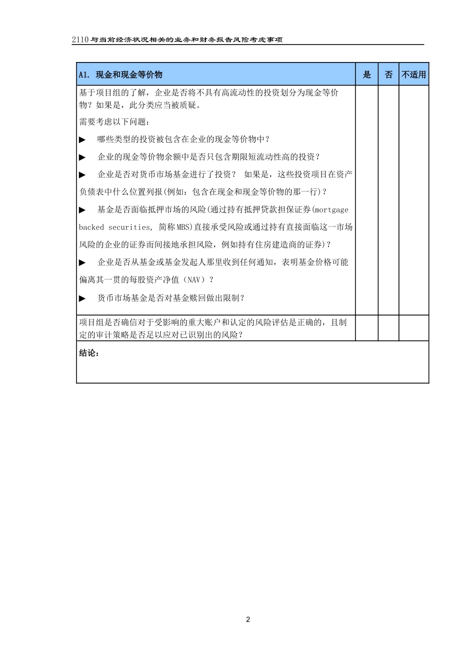 2110与当前经济状况相关的业务和财务报告风险考虑事项（2021更新）(20210901).docx_第2页