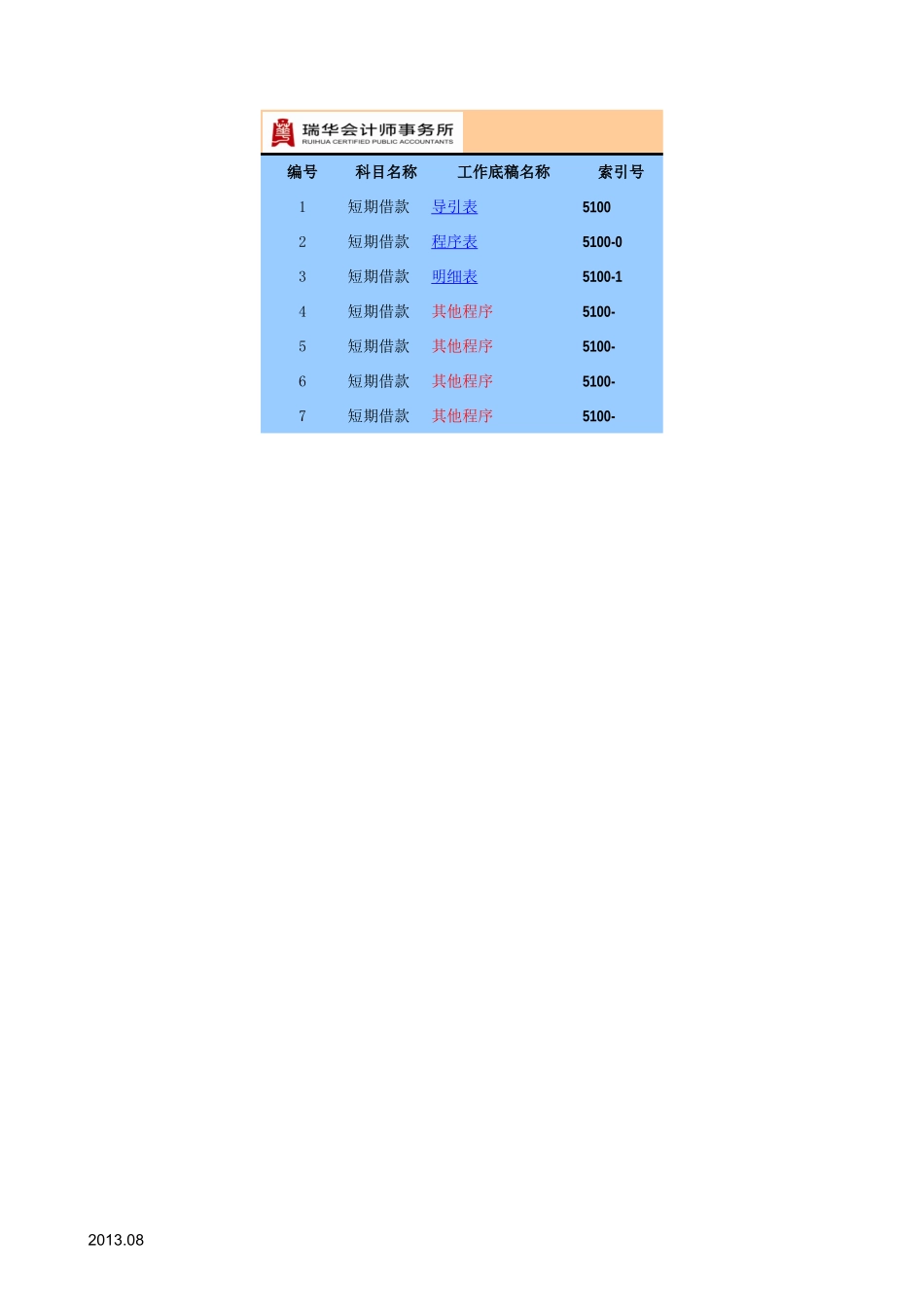 5100短期借款通用表格.xls_第1页