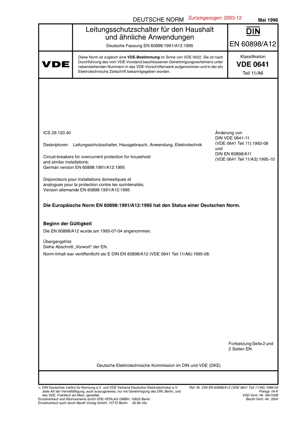 VDE_0641-11_A6__DIN_EN_60898_A12__1996-05.pdf_第1页