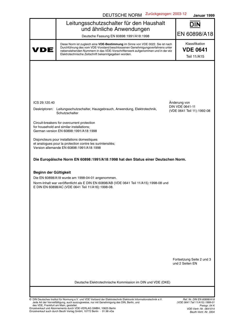 VDE_0641-11_A15__DIN_EN_60898_A18__1999-01.pdf_第1页