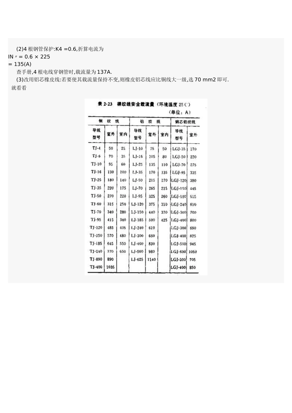 电缆截面与电流对照表.docx_第3页