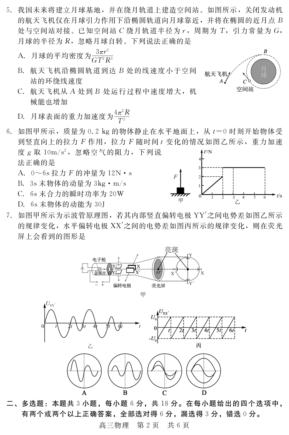 河北省新时代NT教育2024-2025学年第一学期12月高三阶段测试物理试卷+答案.pdf_第2页