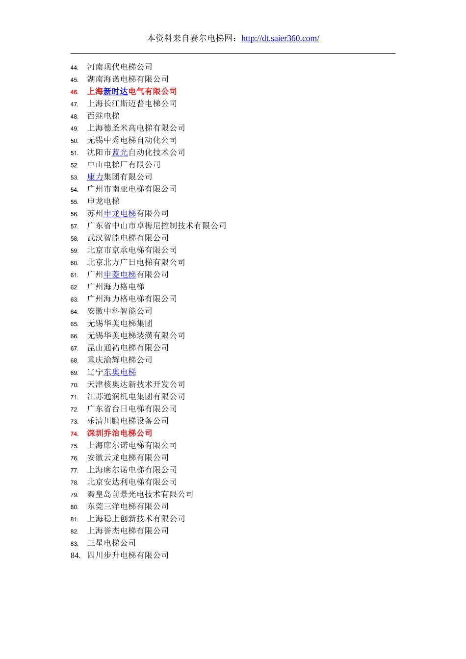 84家国产品牌电梯列表.doc_第2页