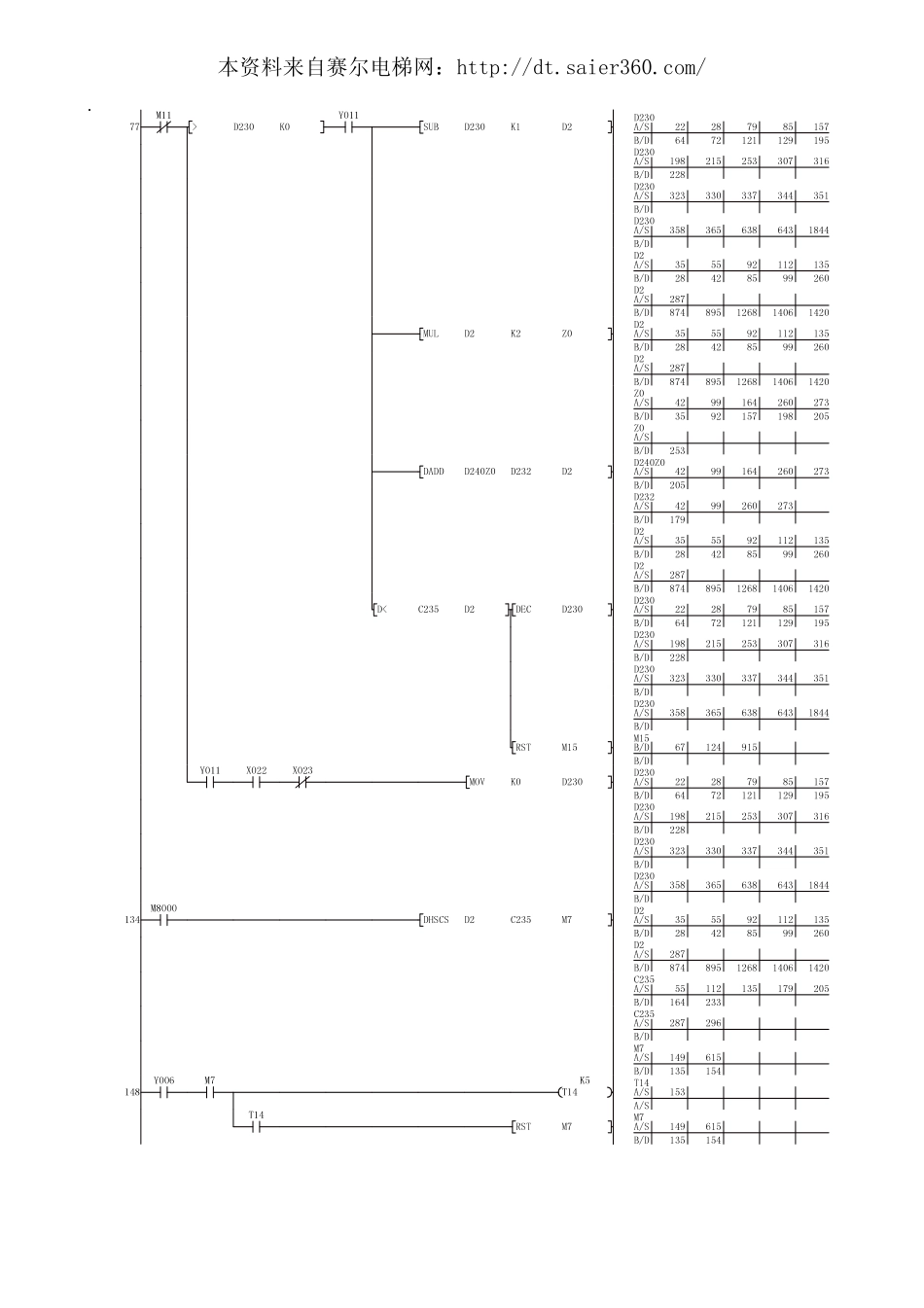 三层楼电梯三菱PLC梯形图.pdf_第2页