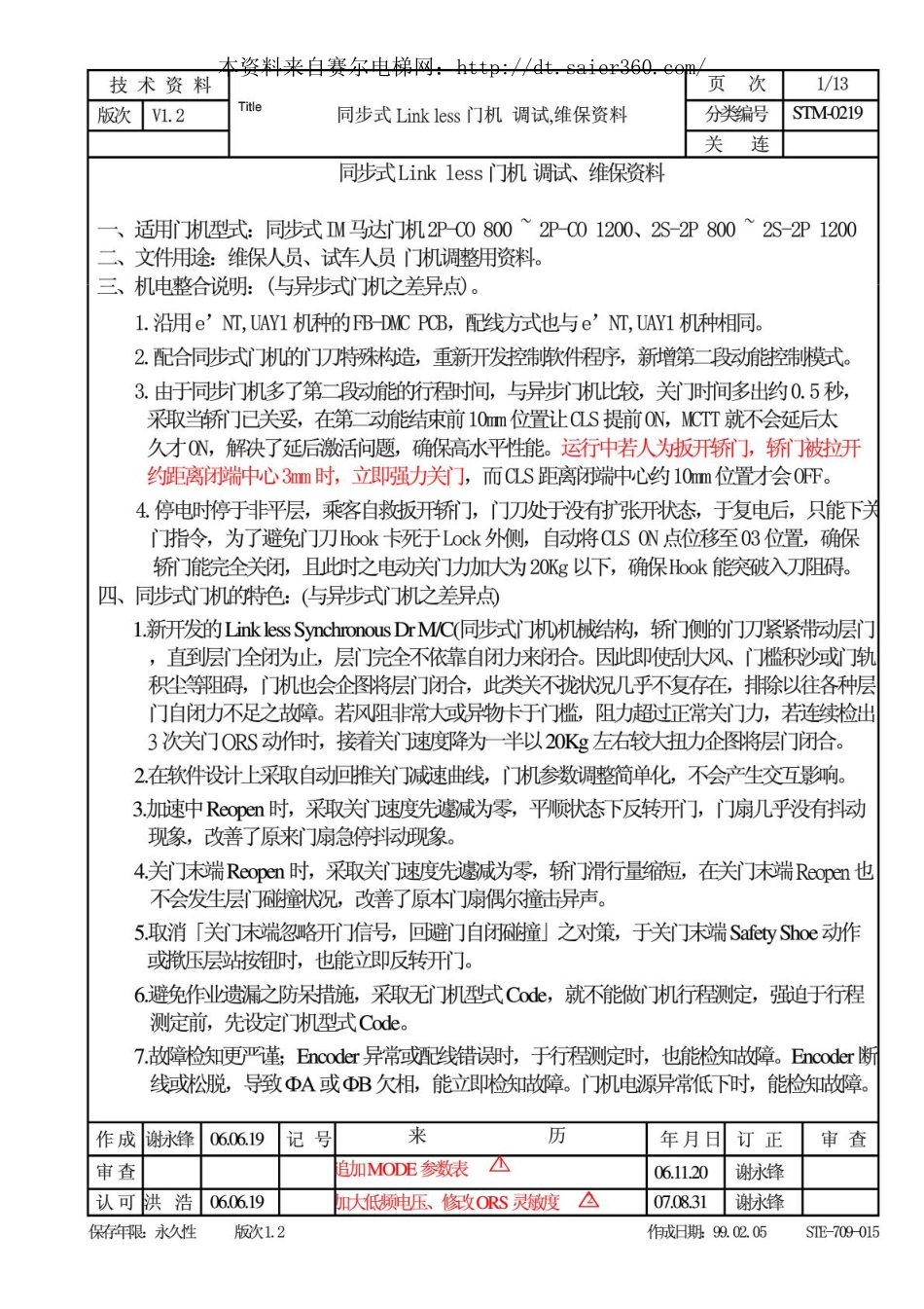 永大电梯同步门机调整方法.pdf_第1页