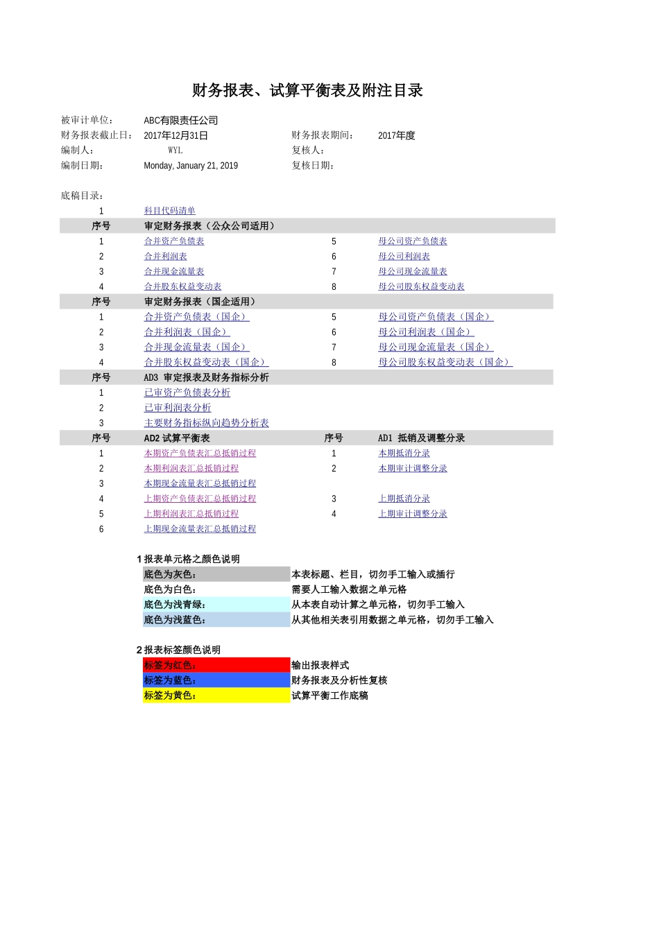 AD1~3 合并财务报表汇总抵销过程及审定报表分析.xlsx_第1页