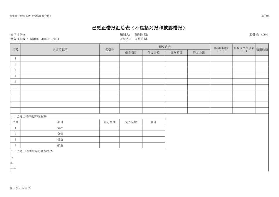 AD6-1~4 合并层面错报累积和评价表.xlsx_第1页