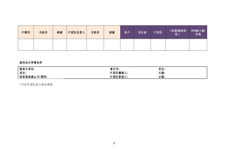 B62-1 IT审计进场前通知表【公众号：财会审计干货资料库 免费分享 切勿商用！】.docx_第3页