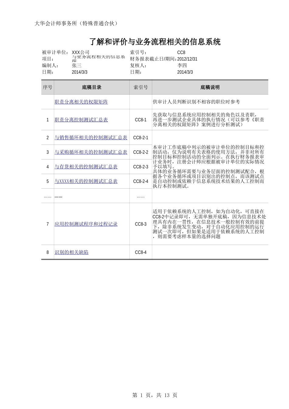 CC8 了解和评价与业务流程相关的信息系统.xlsx_第1页