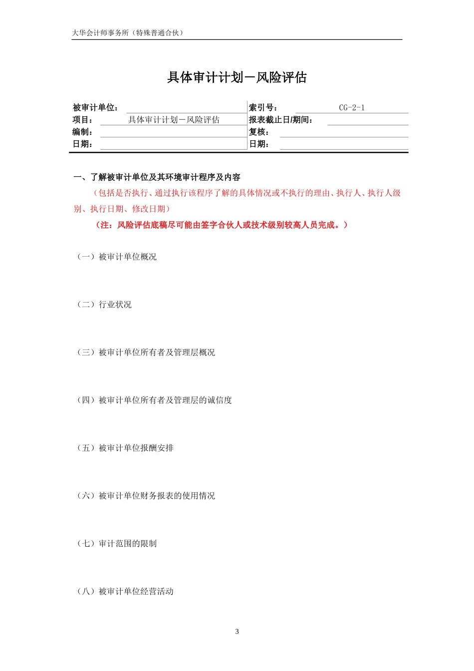 CG 具体审计计划(重大项目所属子公司及其他单位适用版本).doc_第3页
