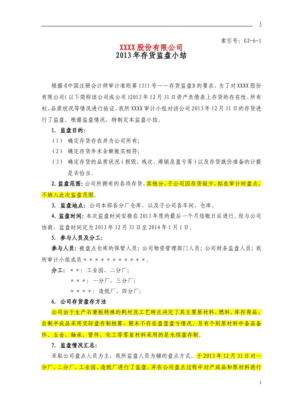 G2-6-1 存货监盘小结.doc_第1页