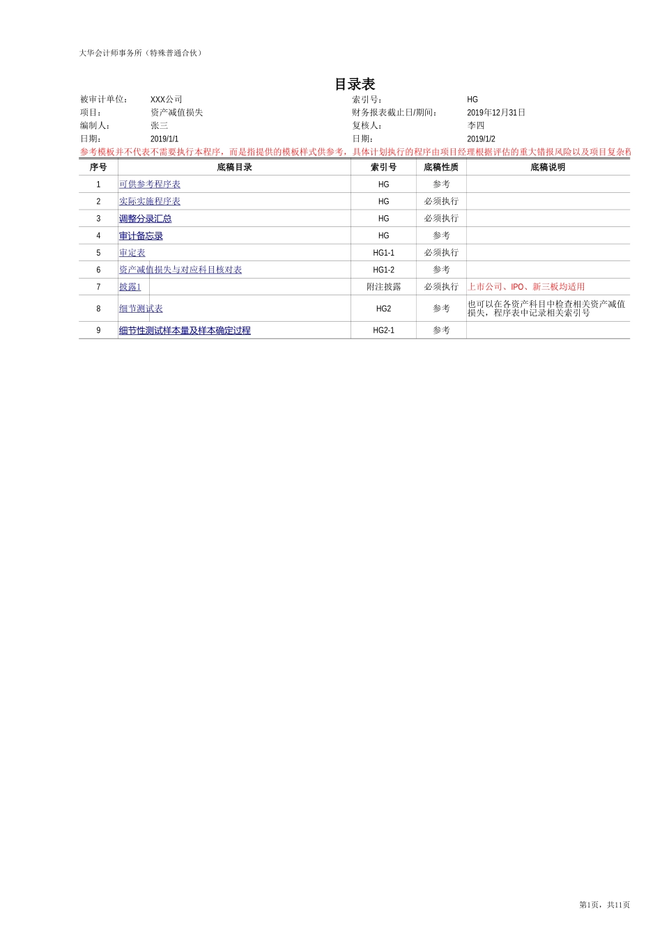 HG 资产减值损失（新准则-上市）【财会审计干货资料库整理分享】.xlsx_第1页