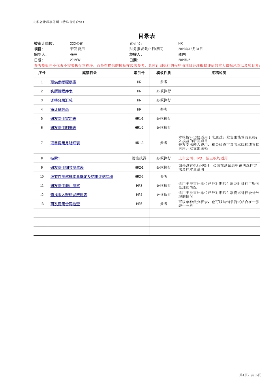 HR 研发费用【财会审计干货资料库整理分享】.xlsx_第1页