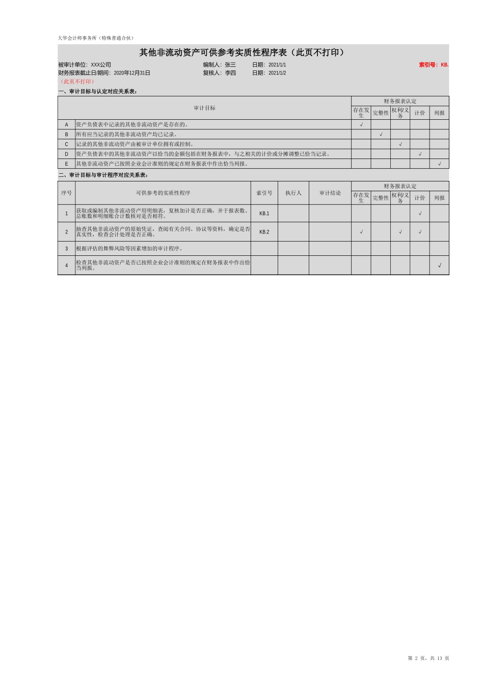 KB 其他非流动资产（国企-旧准则）20201126【财会审计干货资料库整理分享】.xlsx_第2页