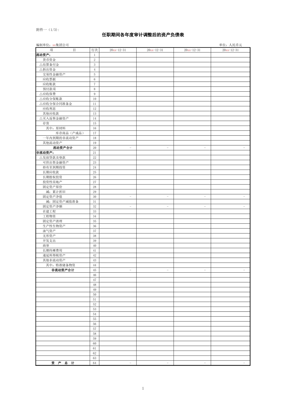 附件一：审定财务报表（审计调整后）.xlsx_第1页