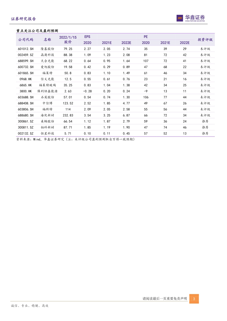 光伏行业2022年策略：格局优先，关注新技术落地-20220115-华鑫证券-20页 (1).pdf_第3页