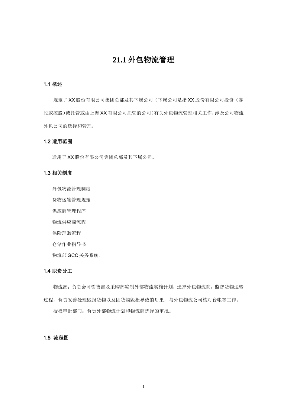 内部控制手册-21.1外包物流管理.doc_第1页