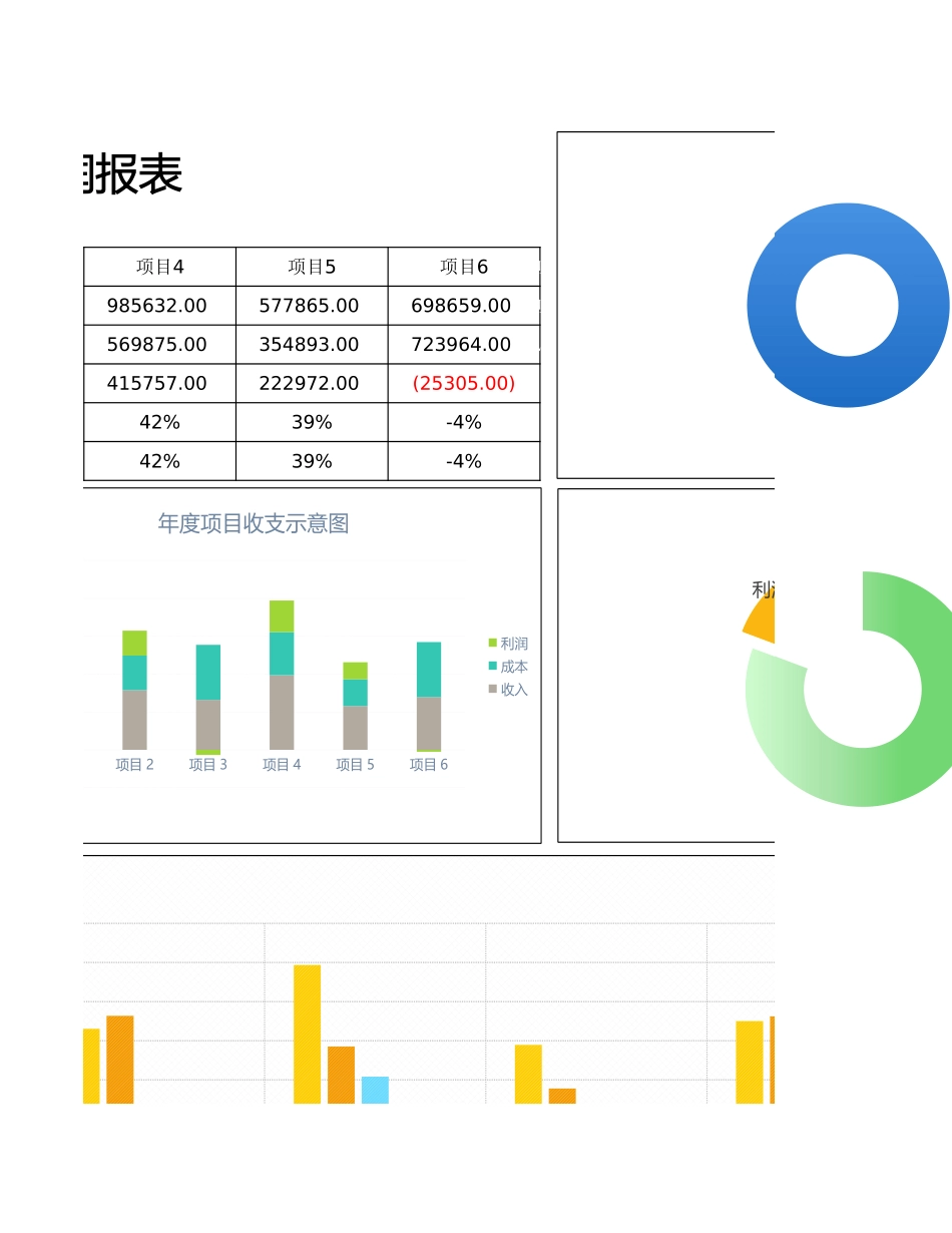年度项目利润报表（多图表）.xlsx_第3页