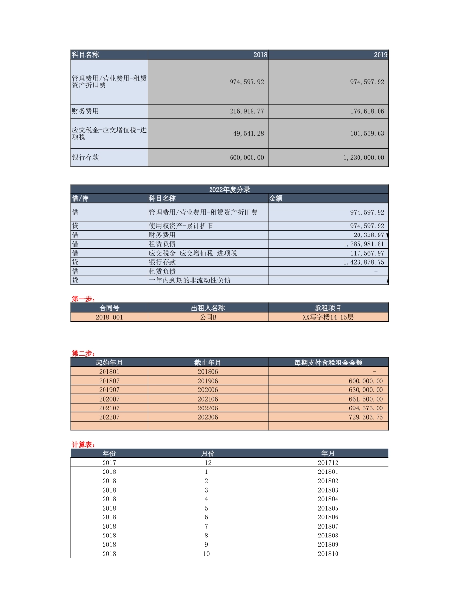 新租赁准则——承租人计算模板 2.0.xlsx_第1页