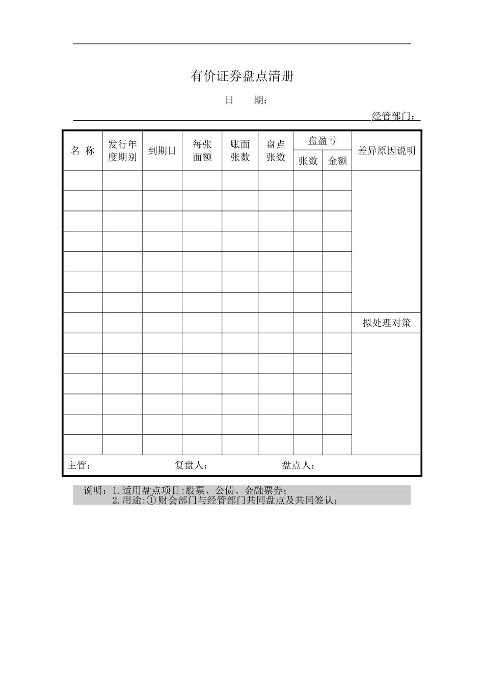 有价证券盘点清册.doc_第1页