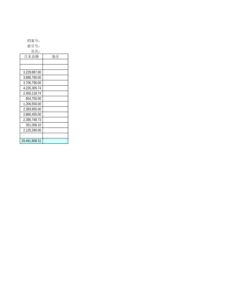 预收账款月发生额表.xls_第2页