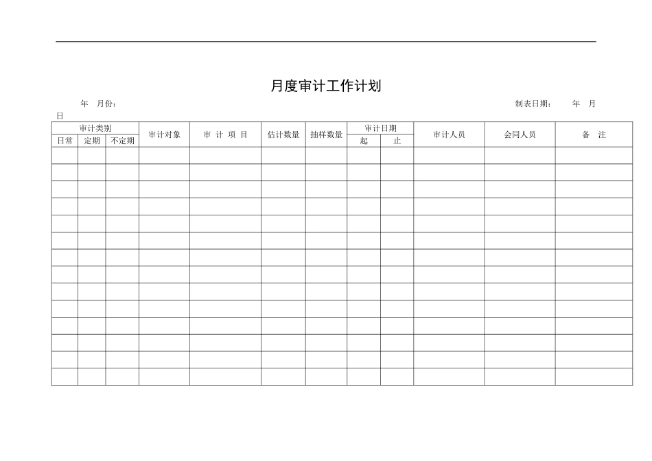 月度审计工作计划.doc_第1页