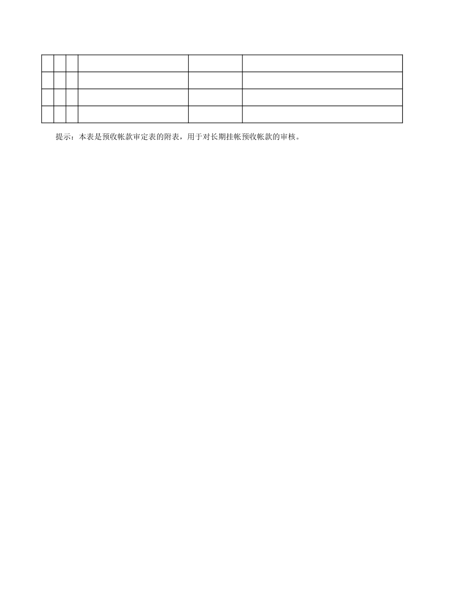 长期挂帐预收帐款审核表.xls_第2页