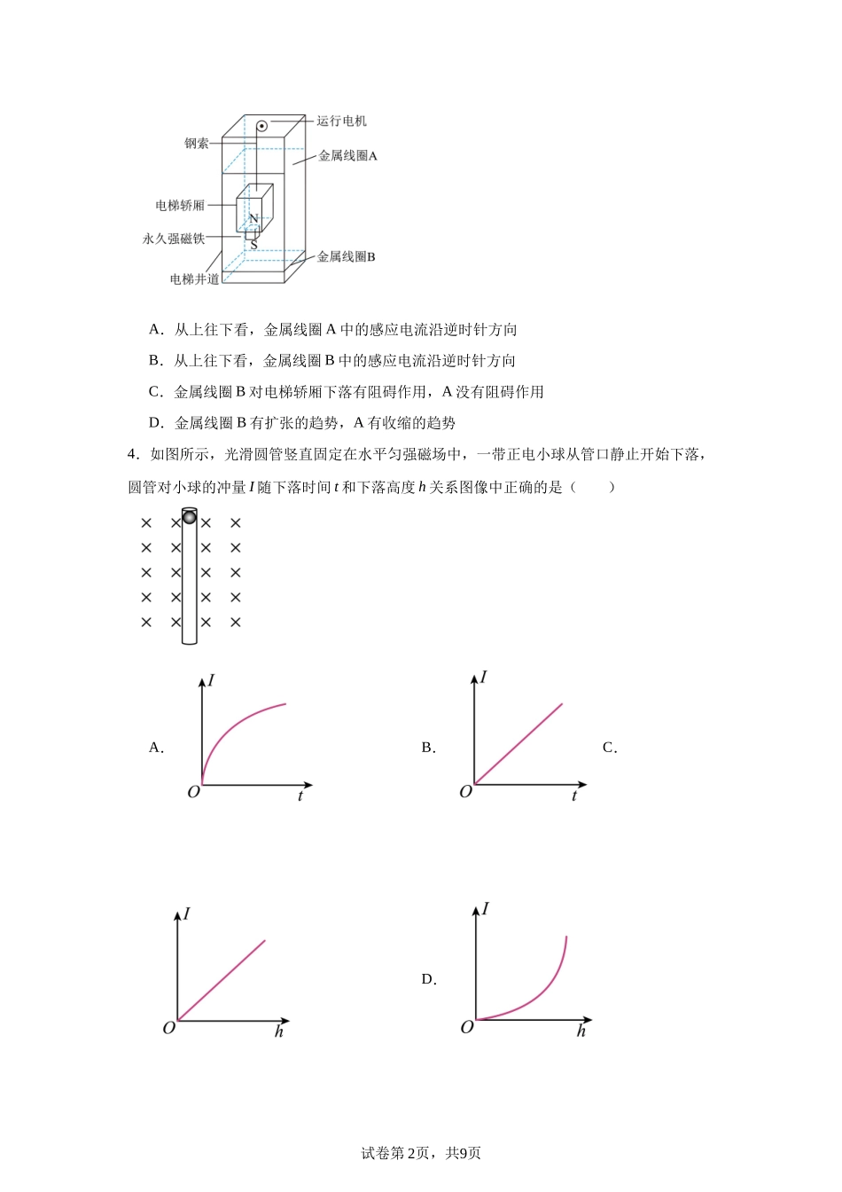 福建省厦门第一中学2023-2024学年高二下学期期中考试物理试卷.docx_第2页