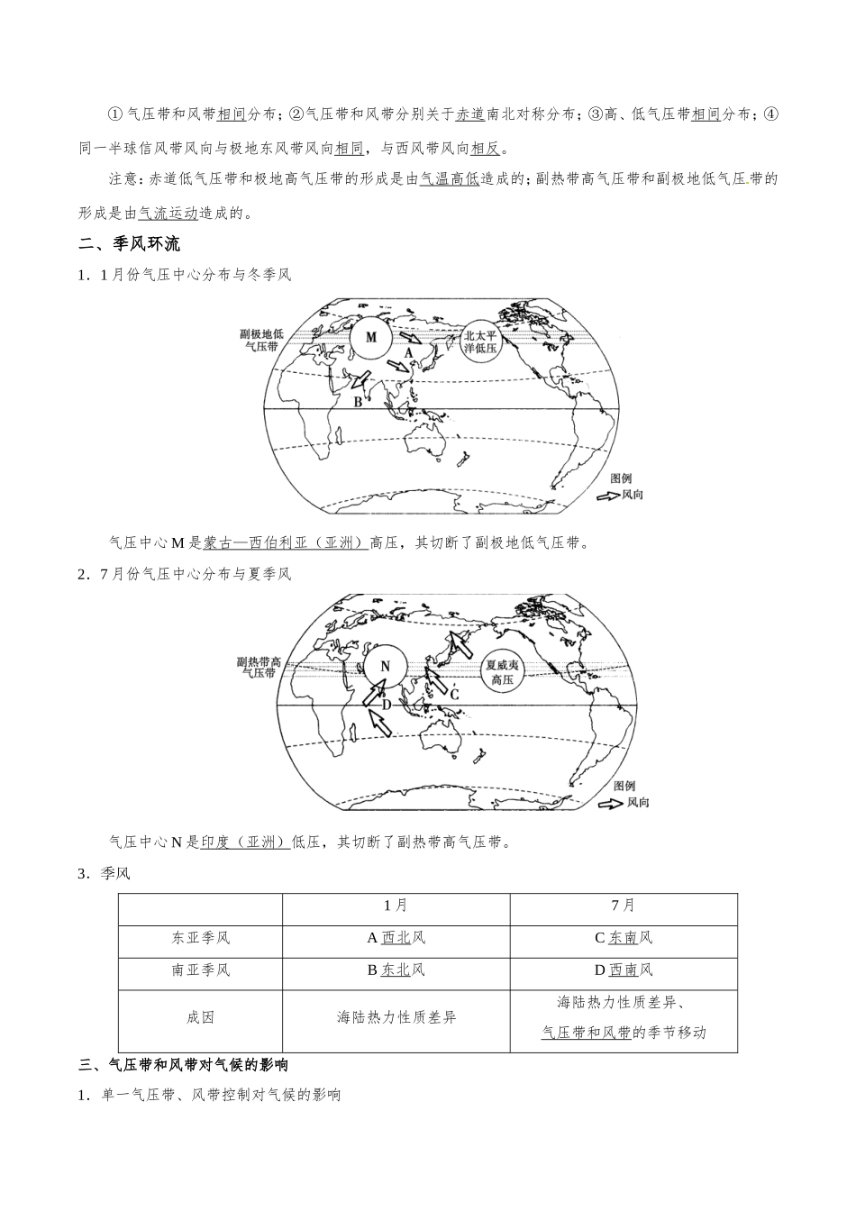2025版·《考点一遍过》高考地理_考点12 气压带、风带和季风环流.doc_第2页
