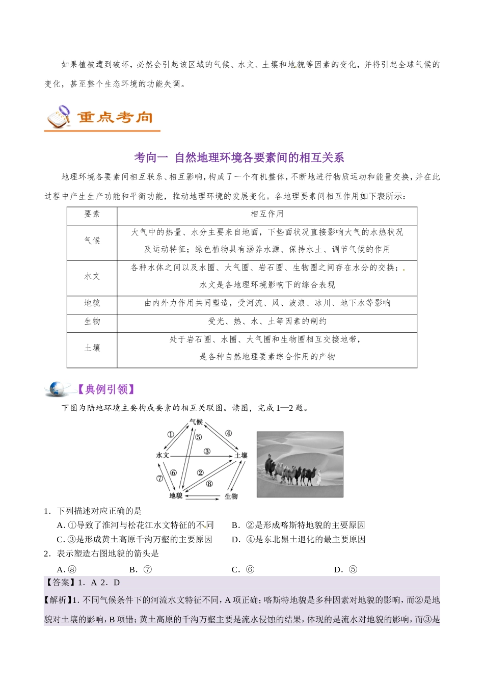 2025版·《考点一遍过》高考地理_考点22 自然地理环境的整体性.doc_第3页