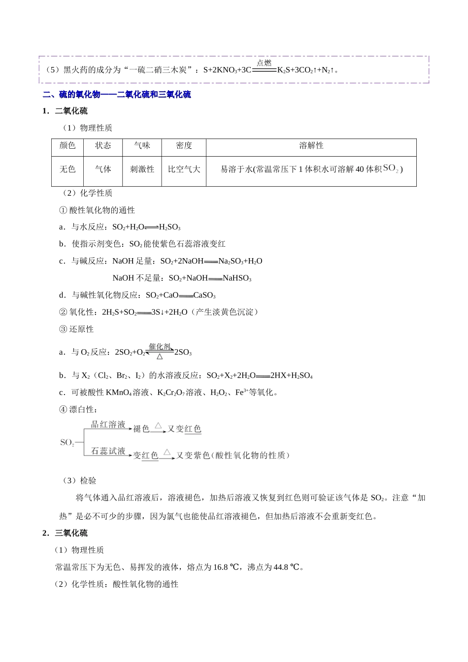 2025版·《考点一遍过》高考化学_考点20 硫及其重要化合物.doc_第2页