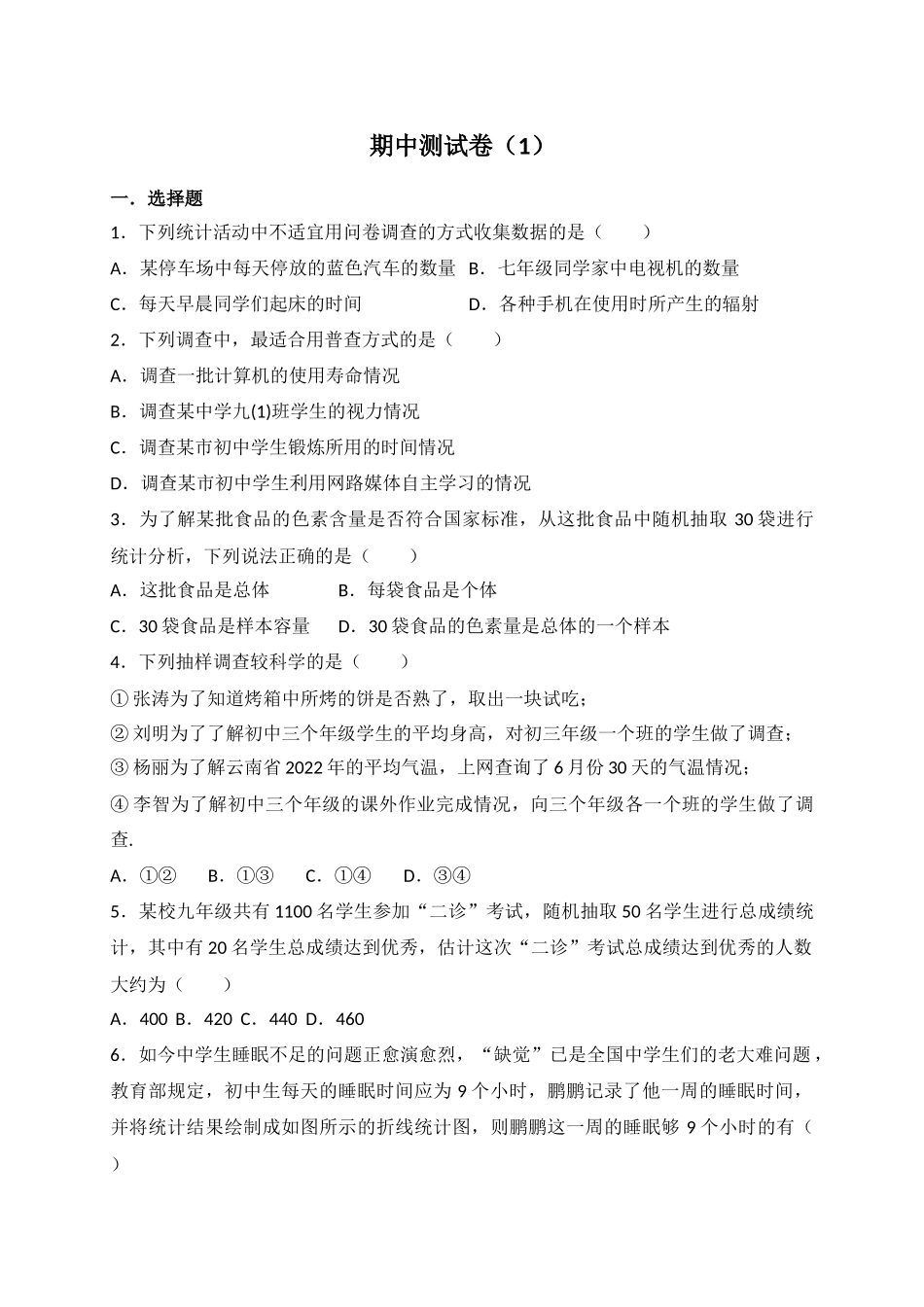 【八年级下册数学苏科版】期中测试卷（1）.docx_第1页