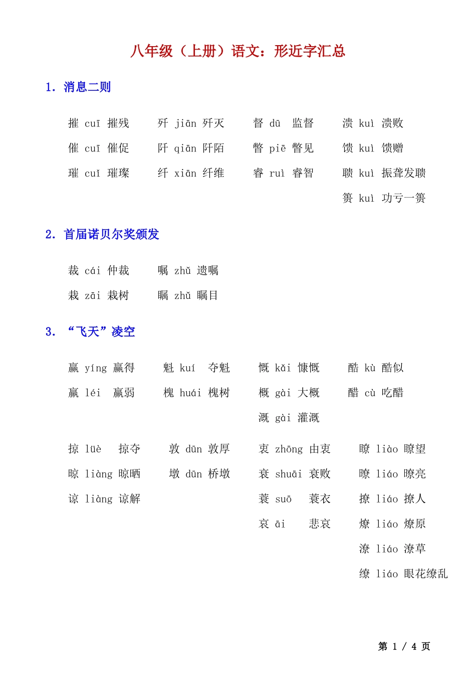 八上语文形近字汇总.docx_第1页