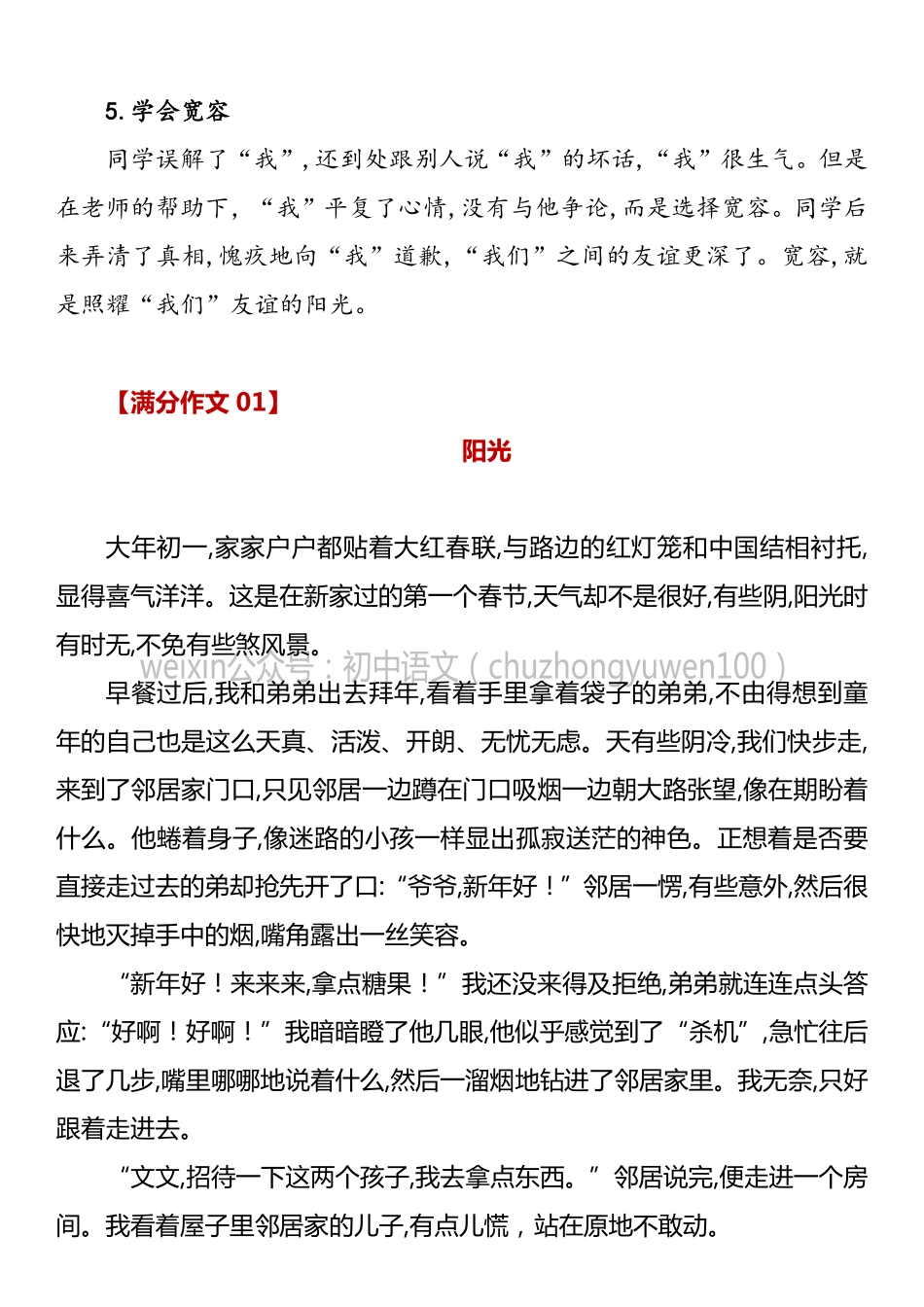 中考满分作文 阳光 .pdf_第3页