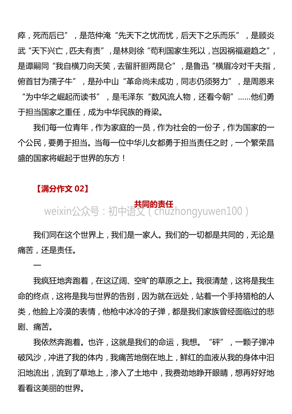 中考满分作文：责任（9篇）.pdf_第2页