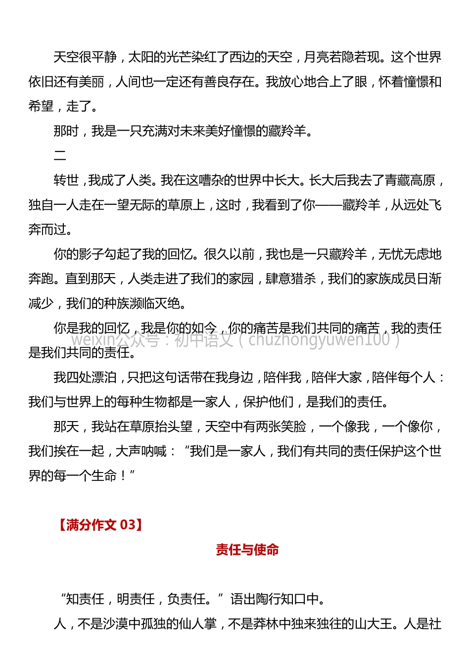 中考满分作文：责任（9篇）.pdf_第3页