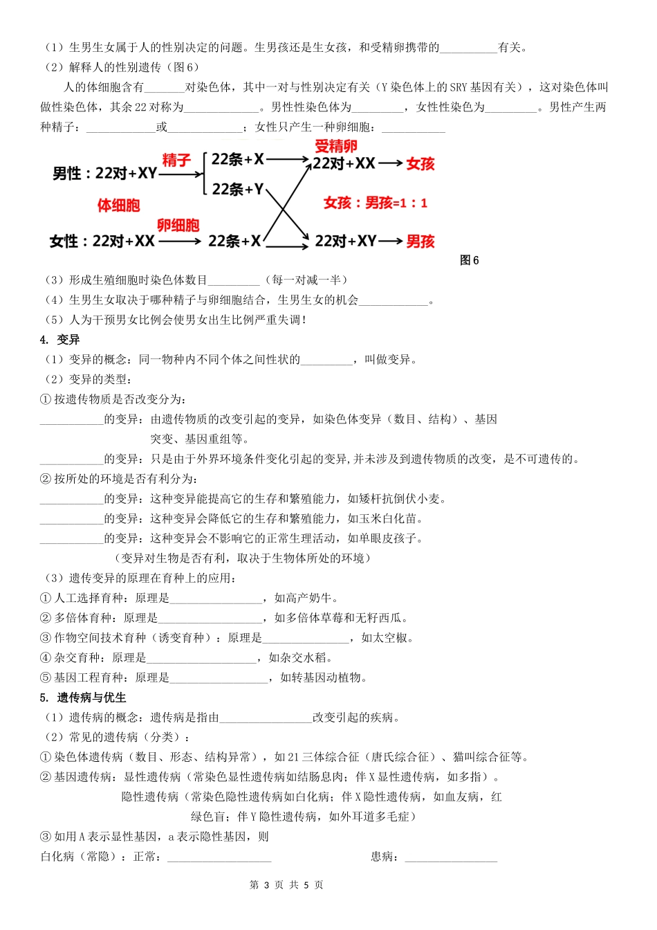 【八年级下册生物冀少版】第六单元 第2章 生物的遗传和变异.docx_第3页