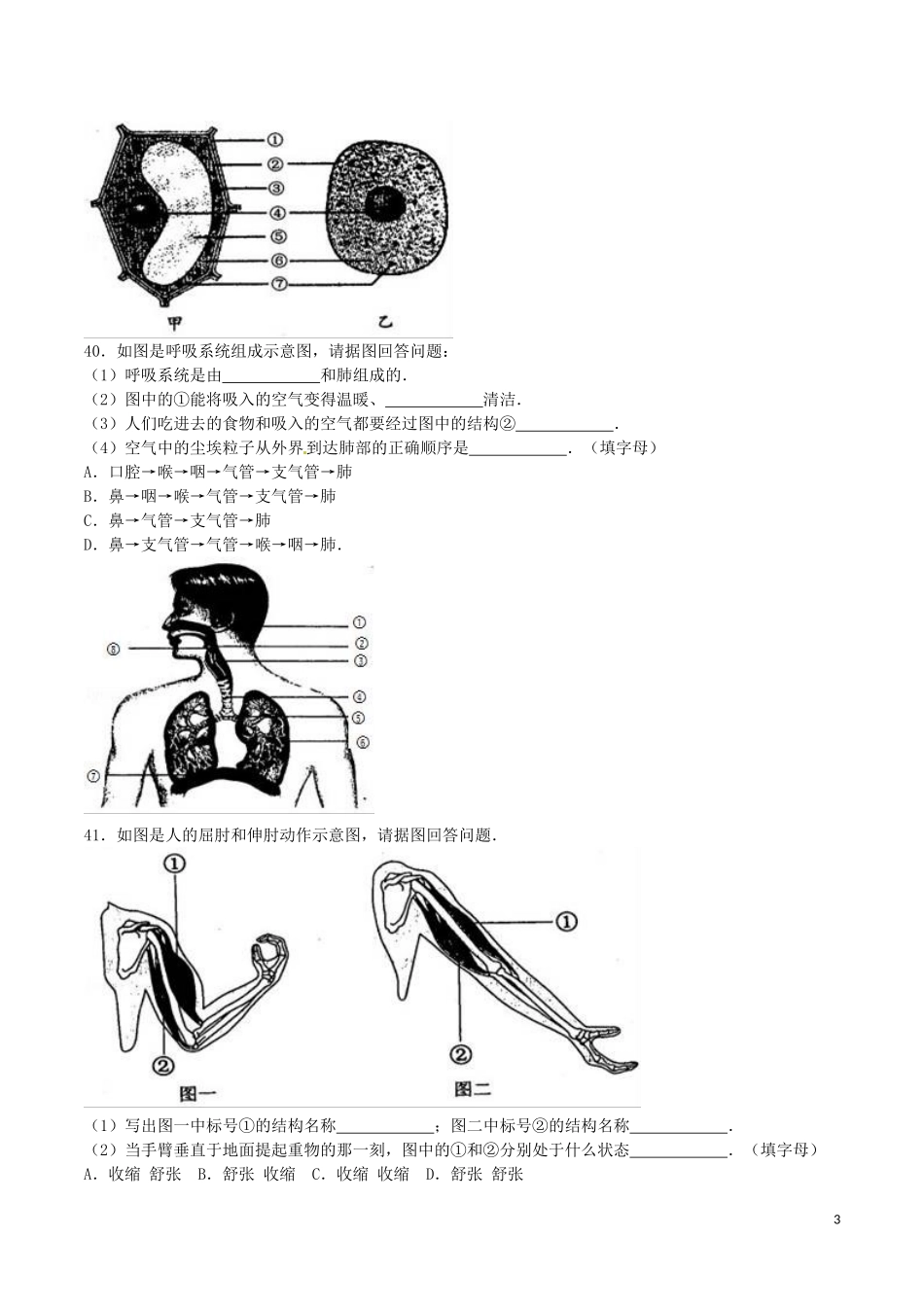 黑龙江省绥化市2016年中考生物真题试题（含解析）.doc_第3页