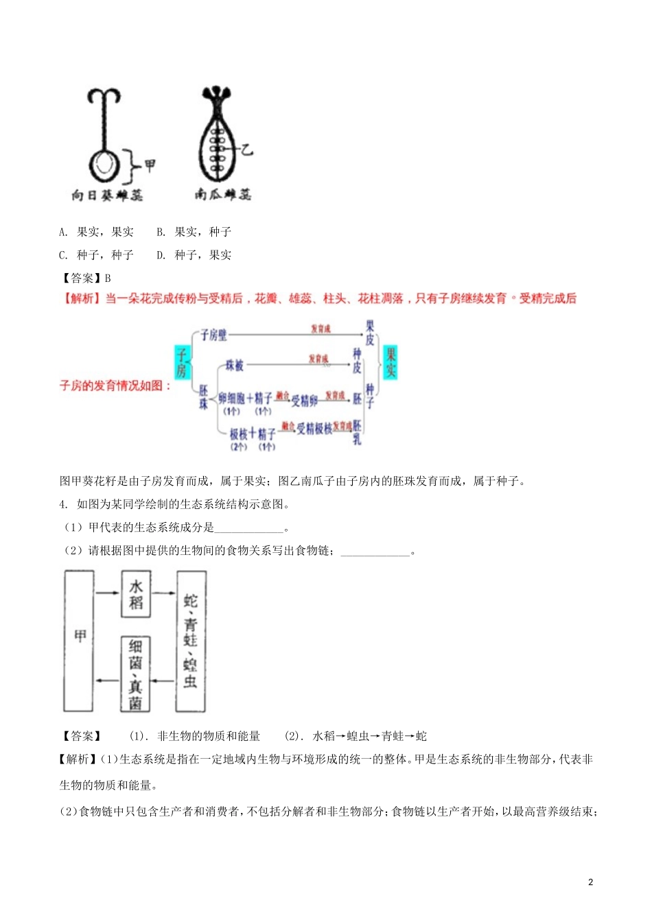 浙江省义乌市2018年中考科学（生物部分）真题试题（含解析）.doc_第2页