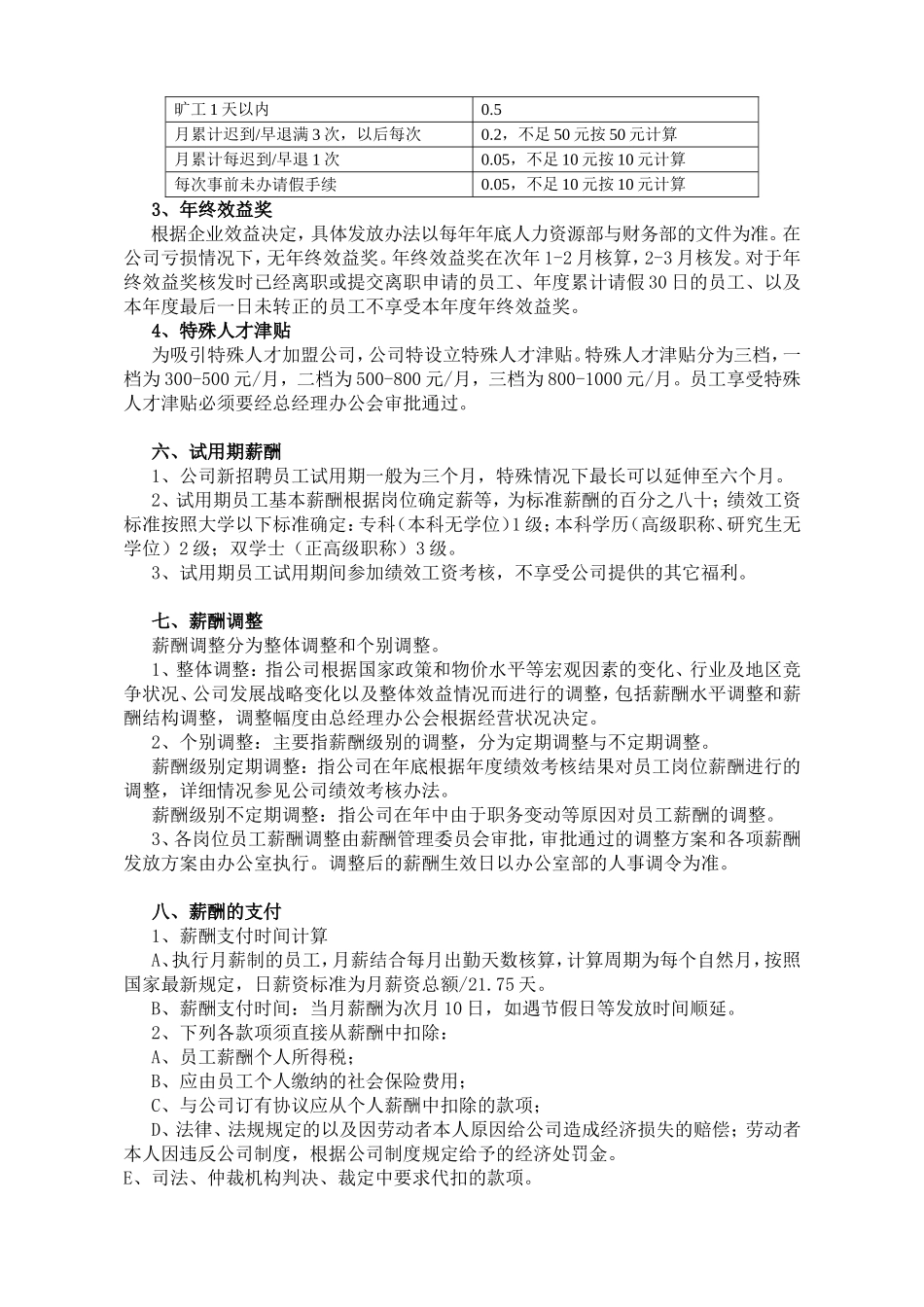 xx公司薪酬福利管理制度.doc_第3页