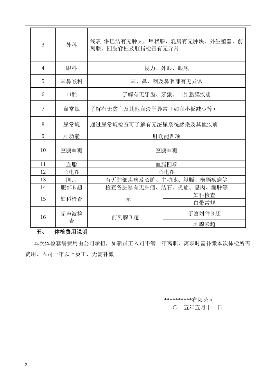 关于公司安排年度体检的通知(行文【2015】06号)-发文.docx_第2页