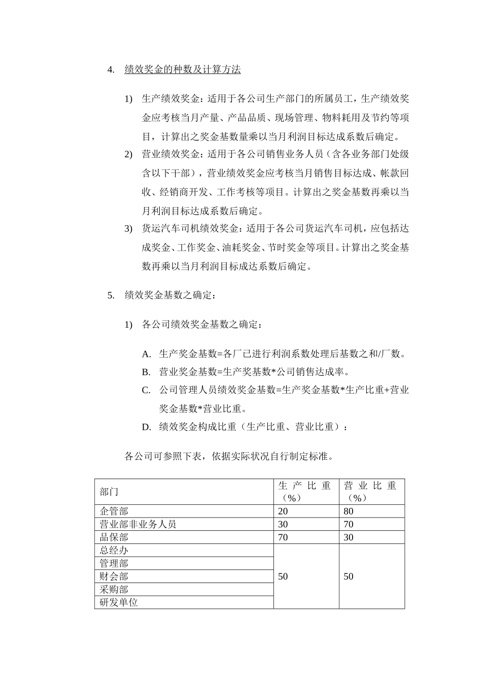 绩效奖金、年终奖金发放办法(制造类).doc_第3页